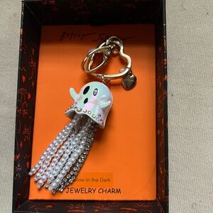 Betsey Johnson Iridescent Ghost Charm with Pearl Tassels
